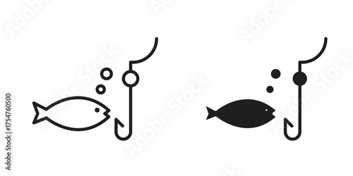 Fishing icon in vector. Logotype