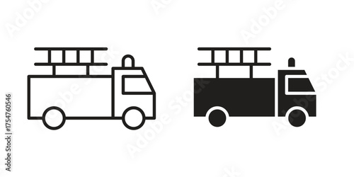 Fire truck icon in vector. Logotype