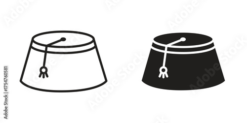 Fez hat icon in vector. Logotype