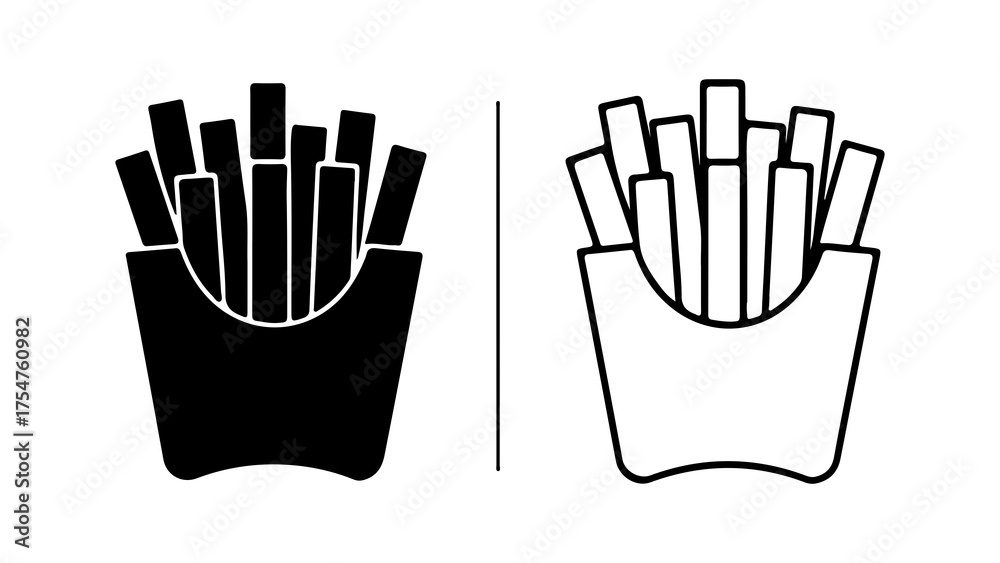 Fototapeta premium French fries in container with transparent background