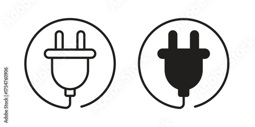 Electric plug icon in vector. Logotype