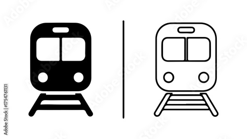 Subway train icons with transparent background