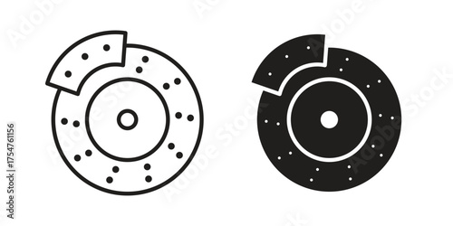 Disk brake icon in vector. Logotype