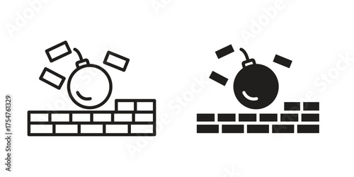 Demolition icon in vector. Logotype