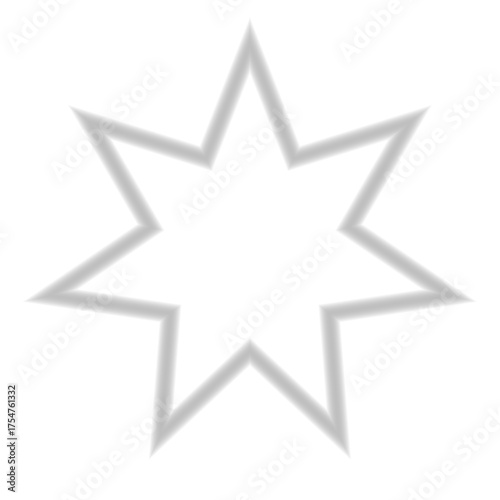 Bright seven-rayed  star of Bethlehem or Christmas Star isolated with transparency. Template for New Year and Christmas projects.