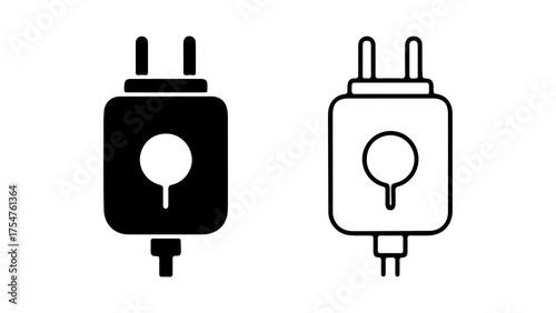 Electrical plug icon with transparent background
