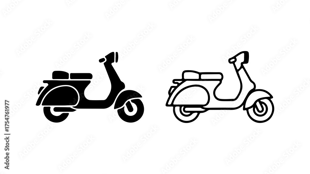Obraz premium Scooters outline with transparent background