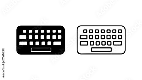 Keypad icons with outline and solid fill