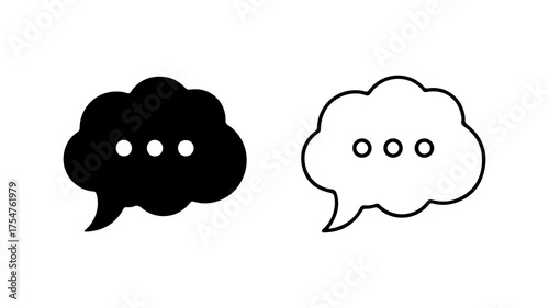 Speech bubbles with ellipsis with transparent background