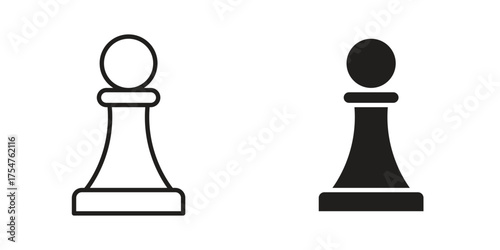 Chess pawn icon in vector. Logotype