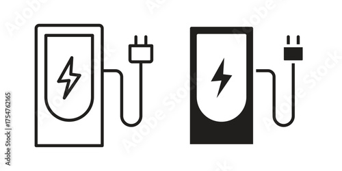Charging station icon in vector. Logotype