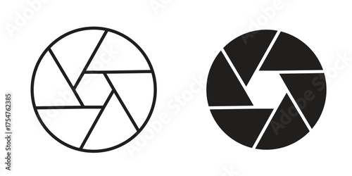 Camera shutter icon in vector. Logotype