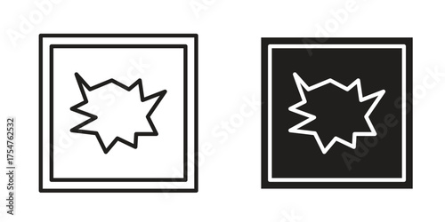 Broken window icon in vector. Logotype