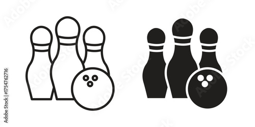 Bowling icon in vector. Logotype