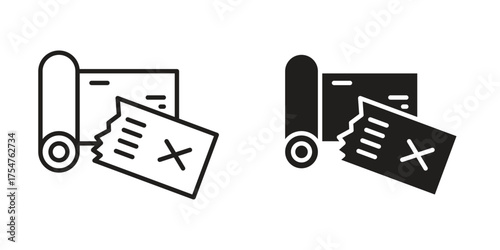 Bounced check icon in vector. Logotype