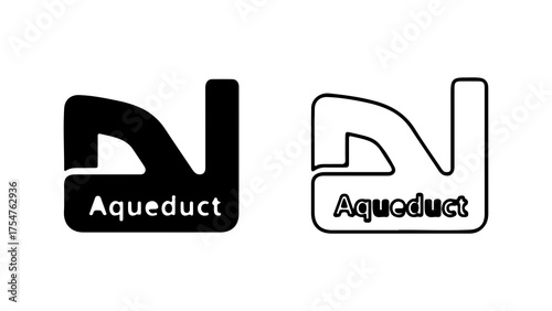 Aqueduct logo with black and white variations with transparent background