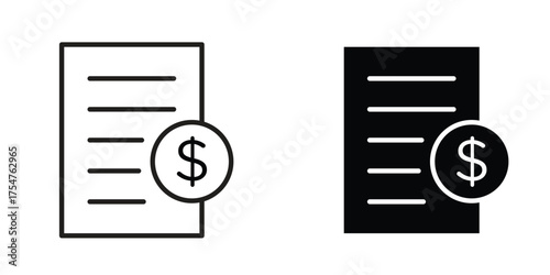 Bill paid icon in vector. Logotype