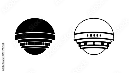 Robot head icons with transparent background