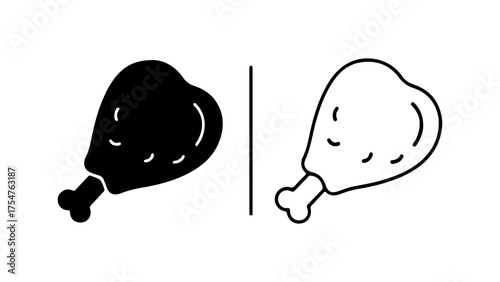 Fried chicken leg with transparent background