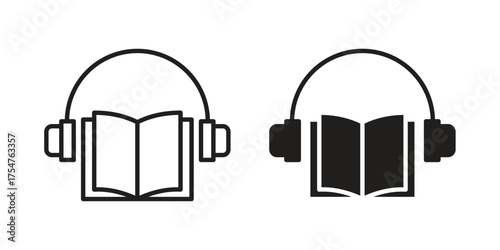 Audio book icon in vector. Logotype