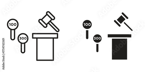 Auction icon in vector. Logotype
