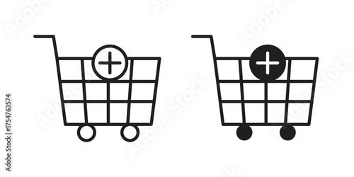 Add to cart icon in vector. Logotype