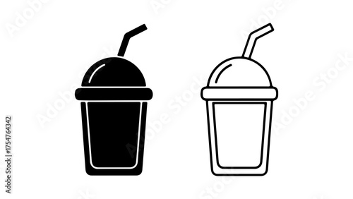 Drink cup with straw with transparent background