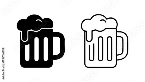 Beer mug outline with transparent background