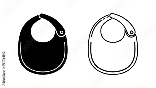 Baby bib outline with transparent background