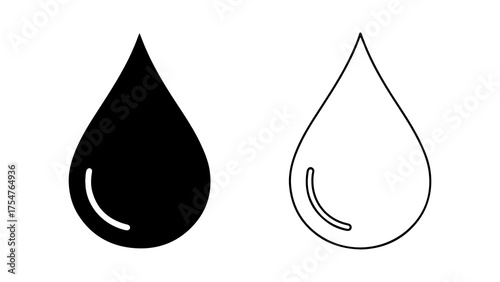Water drop icons with transparent background