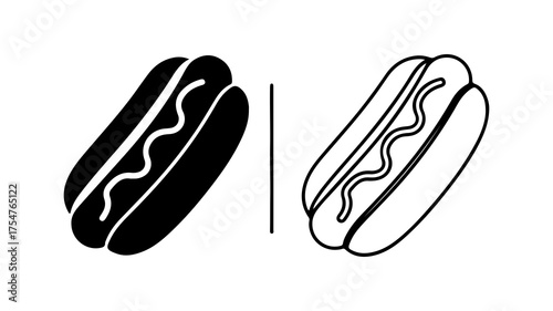 Hot dog icon with transparent background