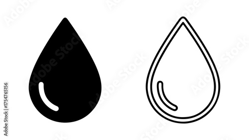 Water drop icons with transparent background