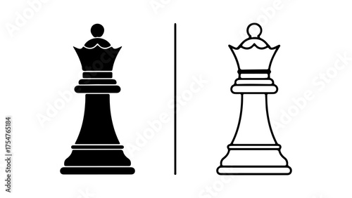Chess king and queen with transparent background