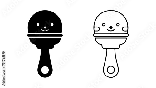 Baby rattle icon with transparent background