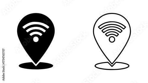 Wifi hotspot location pins with transparent background