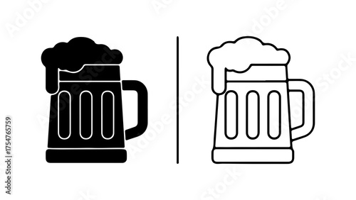 Beer mug outline with transparent background