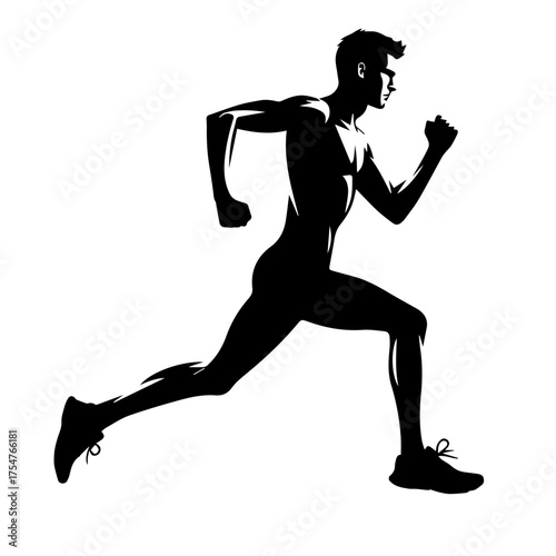 black and white vector silhouette of gym person
