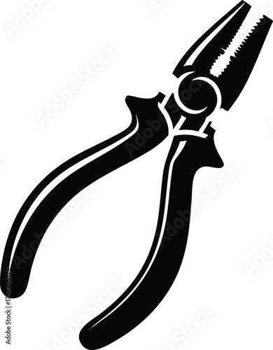 Electric plier tool silhouette vector illustration isolated on a white background