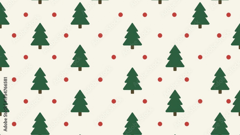 Fototapeta premium Festive trees seamless pattern wallpaper for desktop