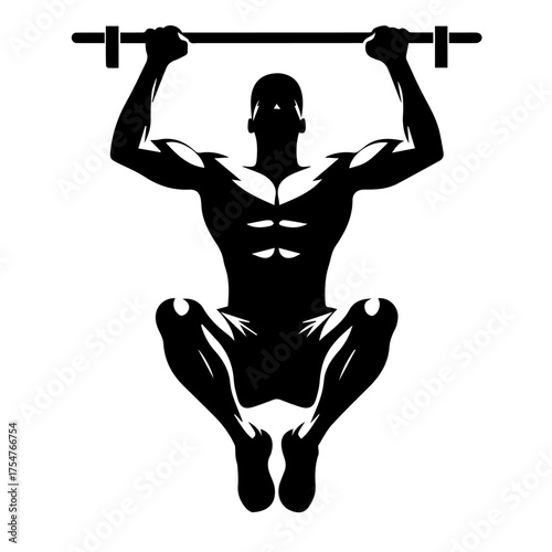 black and white vector silhouette of gym person