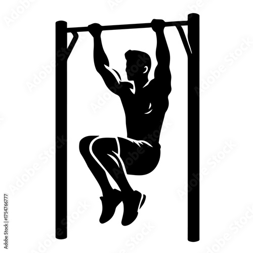black and white vector silhouette of gym person