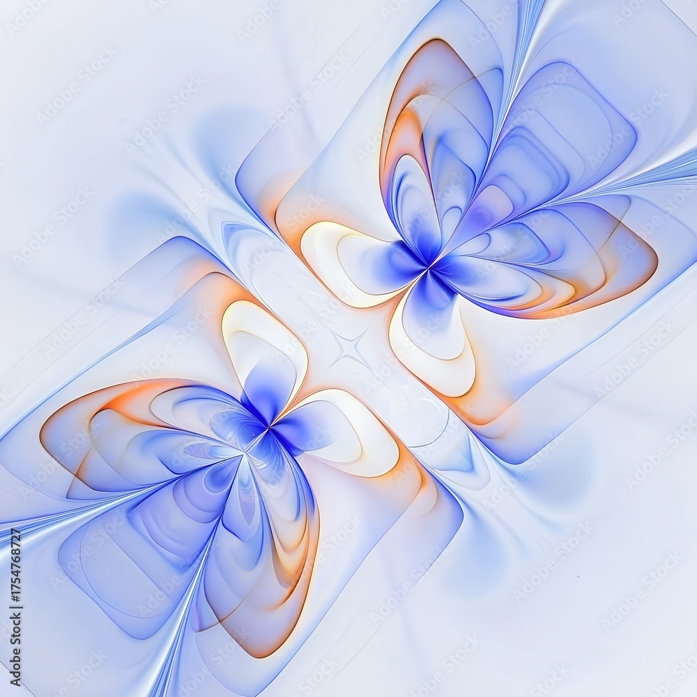Fototapeta premium Blue Orange Abstract Butterfly Background