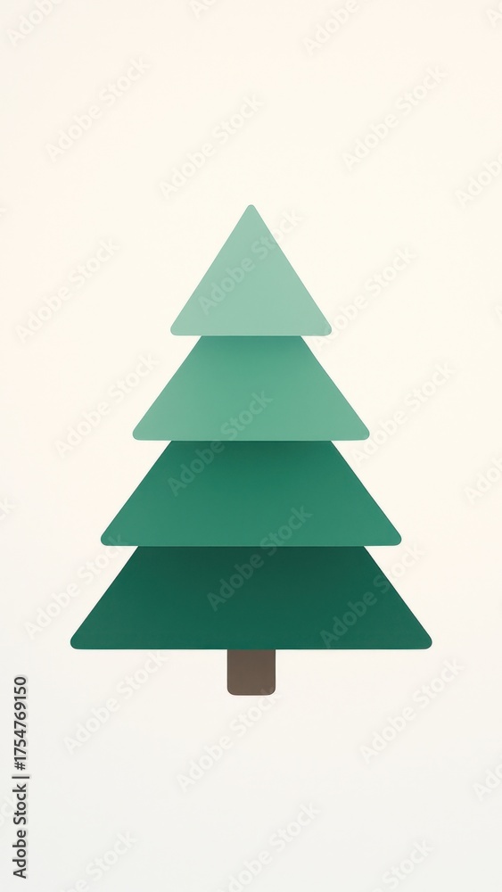 Fototapeta premium Minimalist geometric tree mobile wallpaper