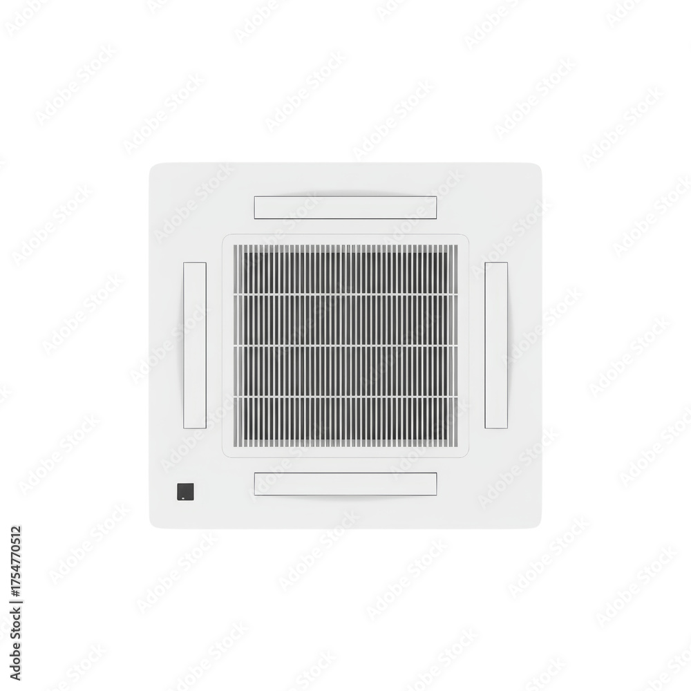 Obraz premium Modern ceiling mounted air conditioning unit aesthetic, with a transparent design isolated element