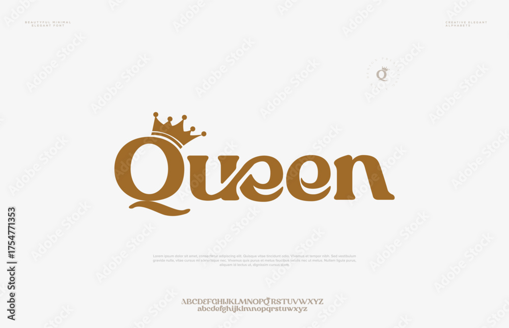 Naklejka premium Elegant Modern beauty font alphabet logo. Typography beautiful luxury minimal elegant serif fonts fashion wedding vintage retro logos. vector illustration