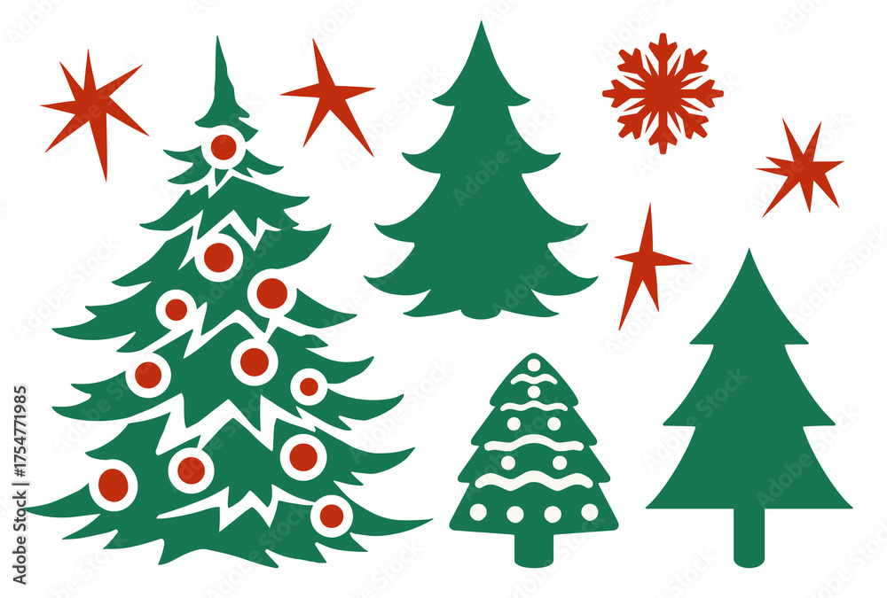 Fototapeta premium Bright and cheerful Christmas tree decorations