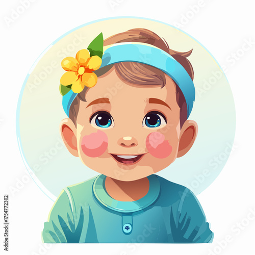 Kind mit Blumenkranz im Haar