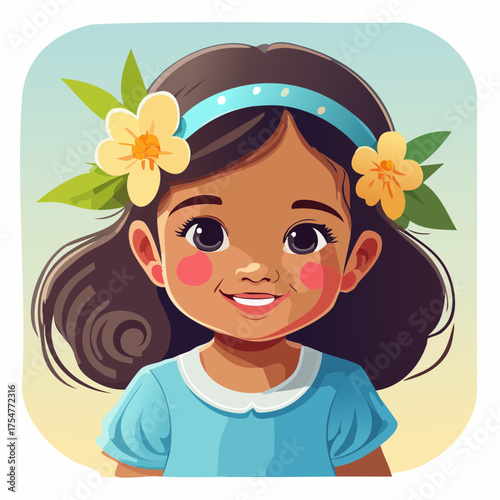 Kind mit Blumenkranz im Haar