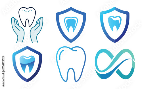 dental logo. set of dental logo. teeth logo icon.