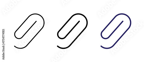 Paperclip Attachment Minimal Icon Vector isolated on white background. with stroke, filled and colored.